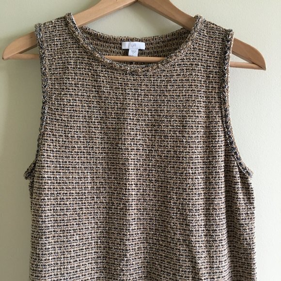 J Jill Tweed Sweater‎ Midi Sleeveless Dress Beige Womens Size S Pockets - Picture 11 of 11